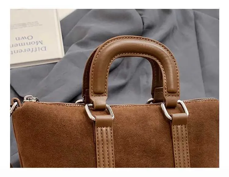 Borse a mano in pelle scamosciata solida da donna, morbide e carine, casual, da viaggio, a tracolla, da donna, retrò, con manico a secchiello, da donna, a tracolla_voghion.com