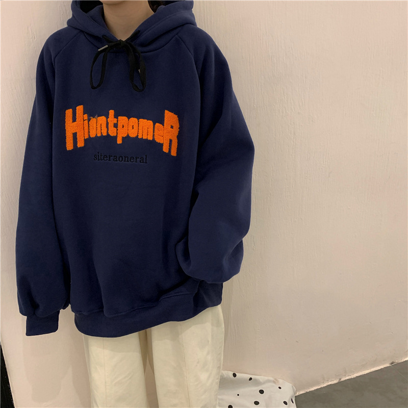 Women's Fleece-lined Thickened Sweatshirt For Autumn And Winter_voghion.com