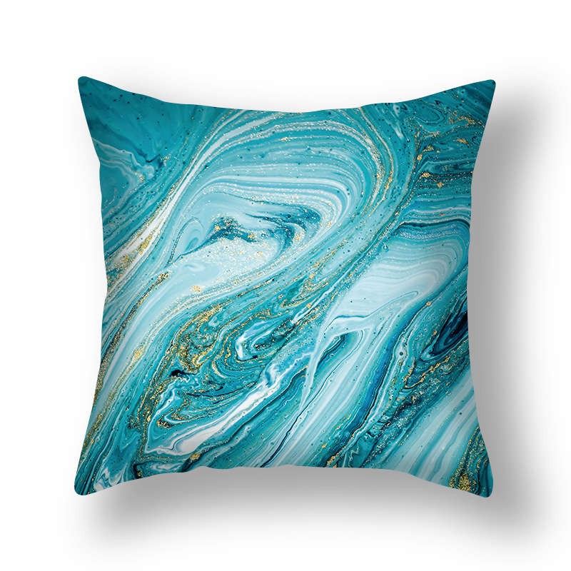 Nuovo cuscino astratto nordico oro verde dorato federa modello inchiostro divano soggiorno comodino_voghion.com