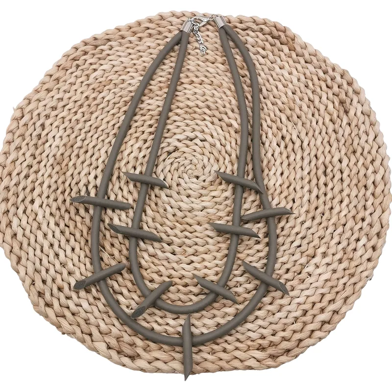 Catene Collana in gomma fatta a mano per le donne Boho Ciondoli Gotico Semplice catena Choker Moda coreana Gioielli fai da te a strati_voghion.com