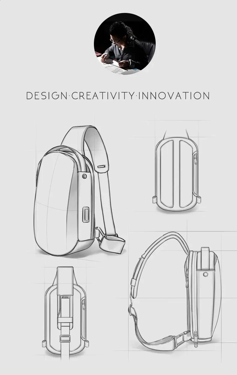 BANGE Borsa a tracolla multifunzione USB da uomo in TPU impermeabile da viaggio Sg Messenger Pack per uomo 240924_voghion.com