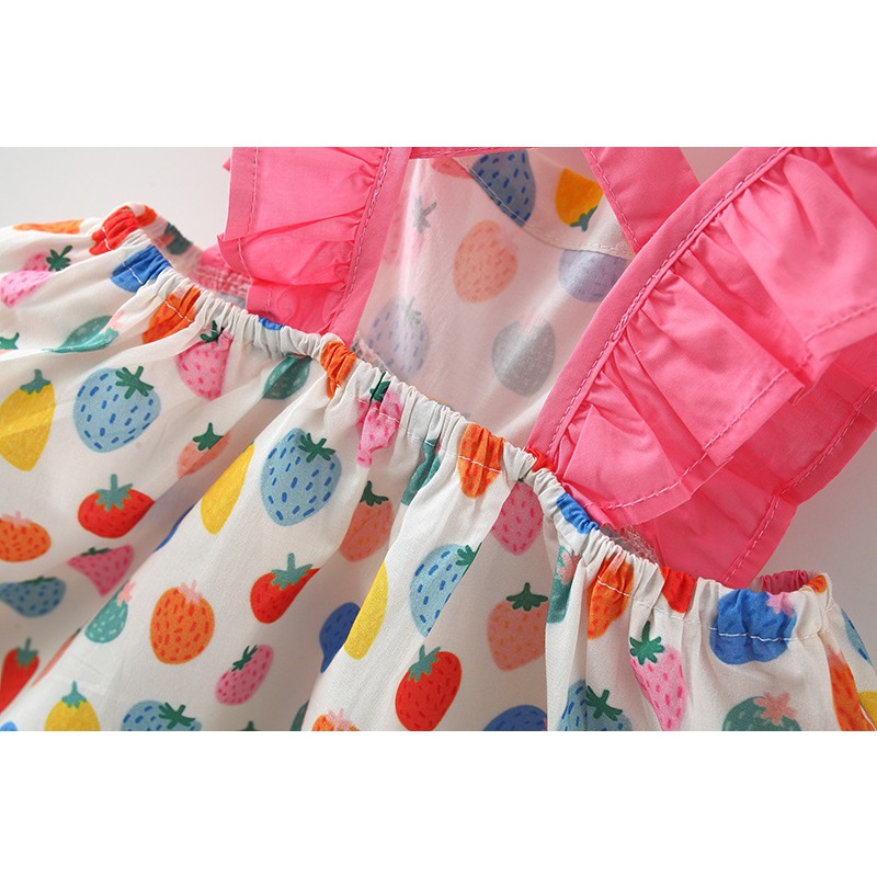 Sommerkleid für Mädchen, rosa, Neckholder, Prinzessinnenkleid, Strand, Hawaii-Geburtstagspartykleid (Mädchen 0–3 Jahre alt), lässiges Puffkleid_voghion.com