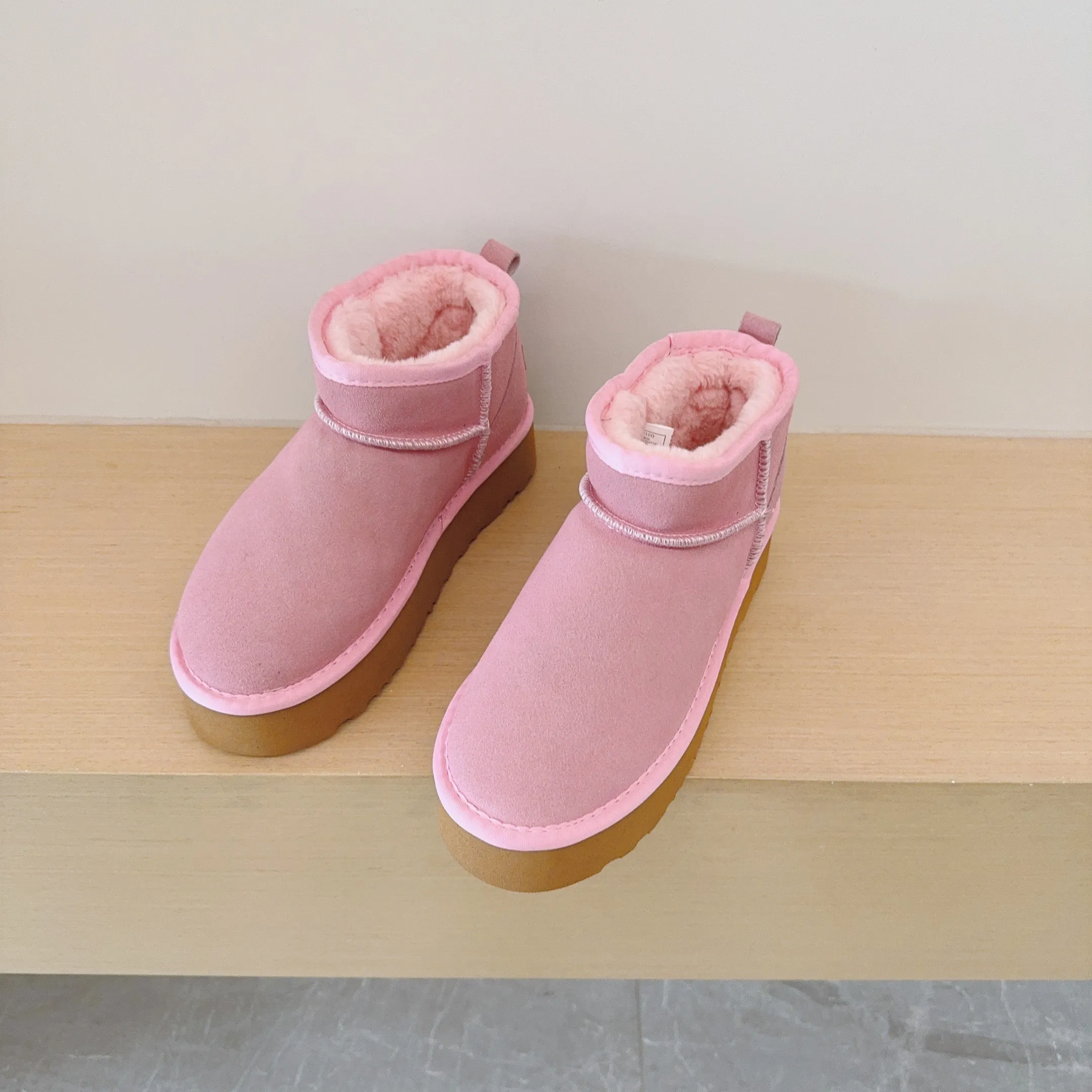 Ultra Mini Boot Designer Womans Platform Snow Boots Australia Fur Warm Shoes Real Leather Chesut Ankle Fluffy Booties_voghion.com