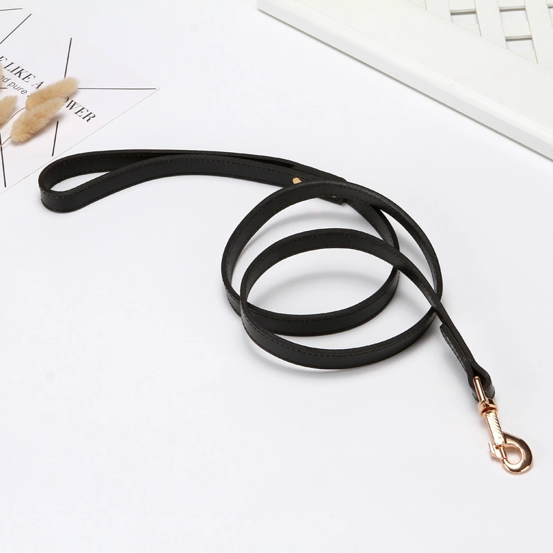 Leather Dog Leash Heavy Duty Puppy Training Lead Comfortable_voghion.com