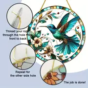 20,3 x 20,3 cm Traumfänger mit Kolibri und Blumenmotiv – doppelseitiges, leuchtendes Acryl. Perfekte Dekoration für Fenster, Wände und Garten. Kein Strom nötig. Tolles Weihnachtsgeschenk für Mütter._voghion.com