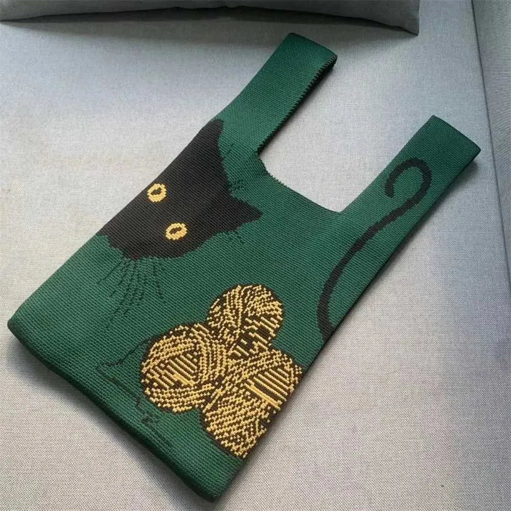 Versatile small knitted handbag Knot handmade wrist Five gift bag Wen Girls Y241106_voghion.com