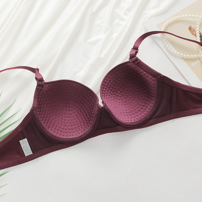 Completo intimo sexy da donna, smontato, con doppia tracolla, anello in acciaio, arricciato, coppa sottile, intimo da donna giovane_voghion.com