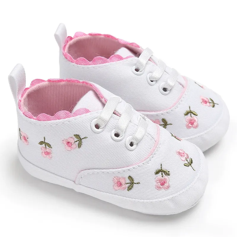 Mic copil mic copil fete brodate cu talpă moale pătuț prințesă primii pași Cutefeet pantofi de pânză cauzali_voghion.com