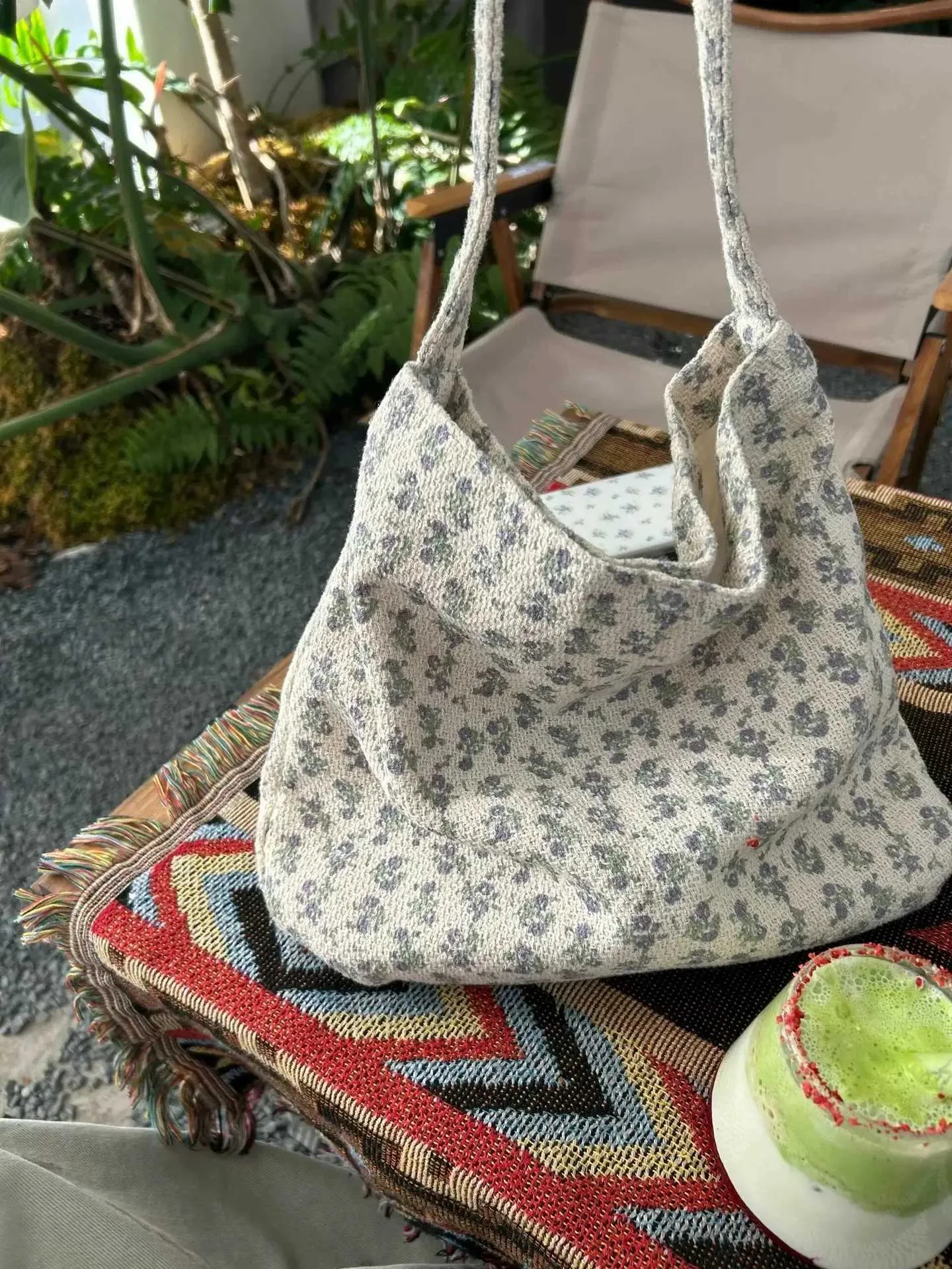 Shoulder with silk ribbon fashionable ral design large capacity womens shopping bag handbag Y241011_voghion.com