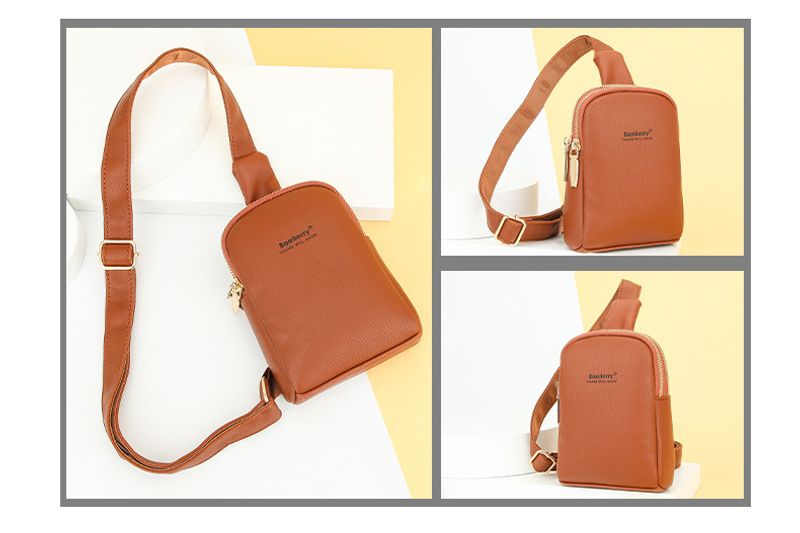 Baellerry nouveau sac messager à double fermeture éclair pour femme de style coréen, sac de téléphone portable simple et polyvalent, vente en gros_voghion.com