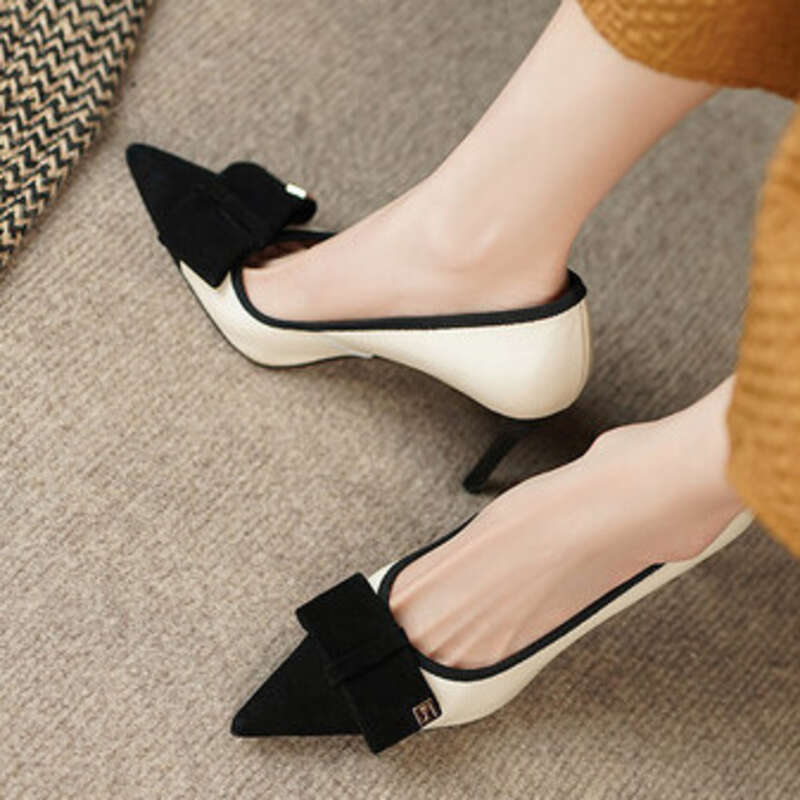 Francês fino salto alto feminino, 2024 novo estilo pequeno perfumado_voghion.com