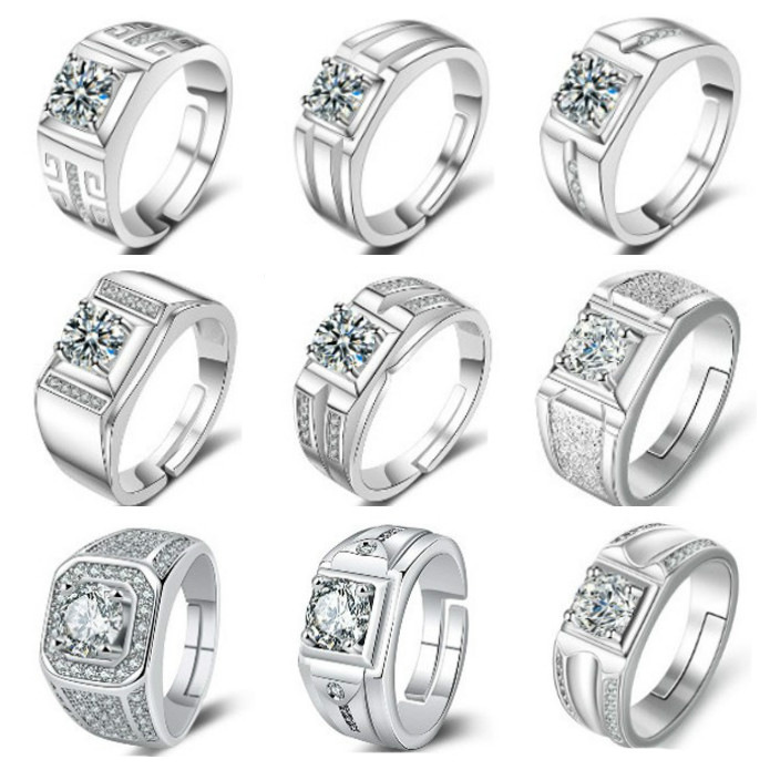 popular with fashionable and novel square diamond men’s rings. men’s rings are inlaid with stars.