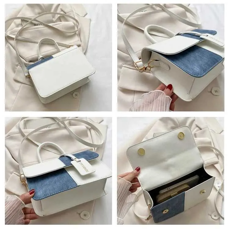 Modische Handtasche mit Spleißstruktur für das Pendeln im Sommer, stilvolle kleine quadratische Umhängetasche mit einer Schulter, Ba241216_voghion.com