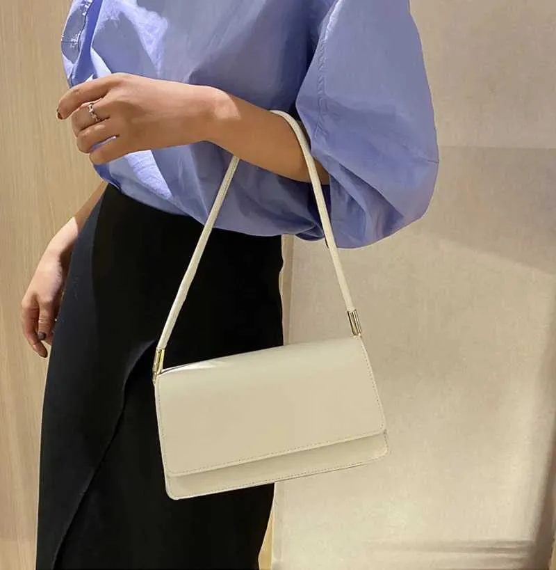 Yeni Moda Kadın Omuz Çantaları Basit Düz Renk Koltuk Altı El Çantası El Çantası El Çantası ClutchC241104_voghion.com