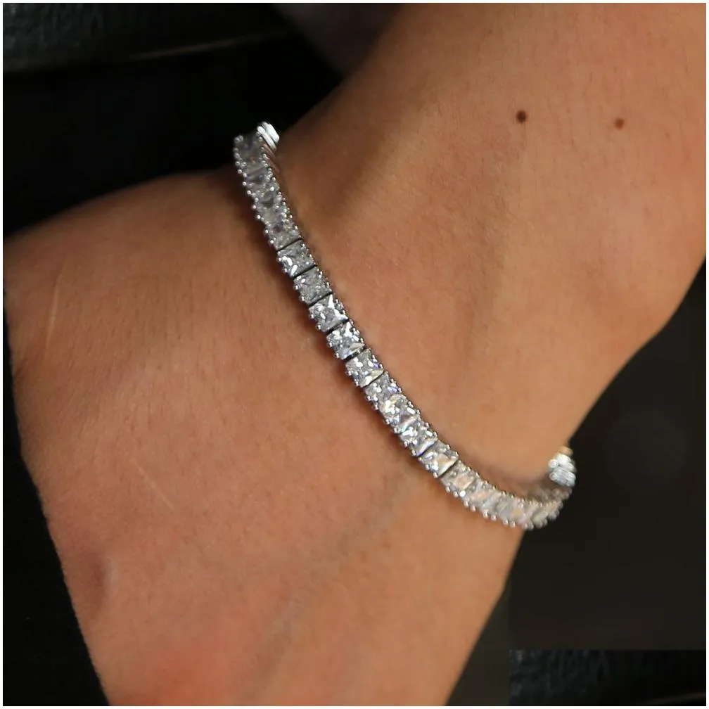 Bracciale tennis con zirconi e perline charm per uomo e donna_voghion.com