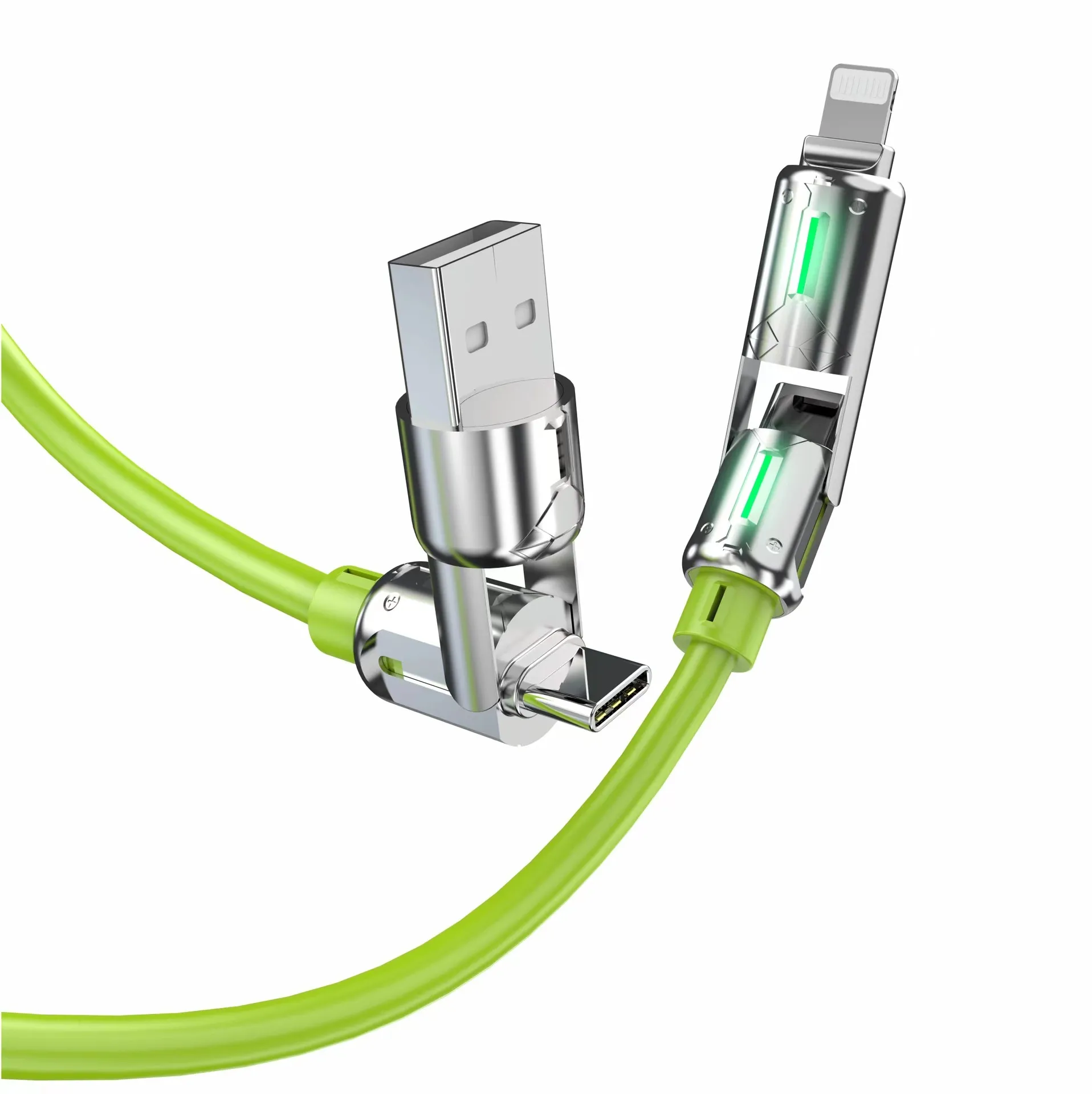 240W 4 In 1 Multi-function Mobile Phone Data PD Fast Charging Cable Charger Zinc Alloy Fast Charging Easy Portability_voghion.com