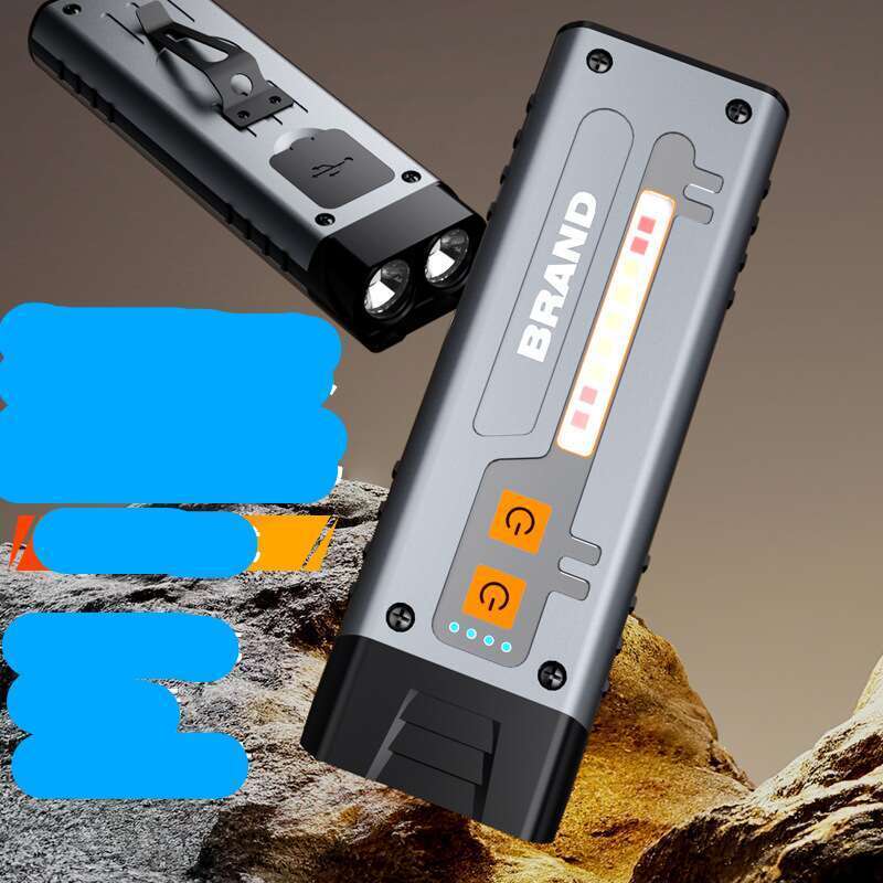 Multifunktionell Beliichtungstaschenlampe, Outdoor Campingzeltluucht, USB Opluedung, Duebelschalter Noutfalltaschenlampe fir_voghion.com