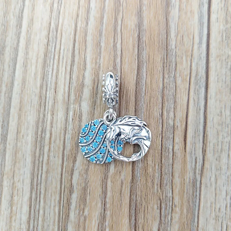 Sterling Silber Western Schmuckherstellungsset, Disney Frozen Ellsa Nok, Charm-Anhänger für Mädchen, Perlenketten-Set, Armreifen für Frauen, DIY_voghion.com