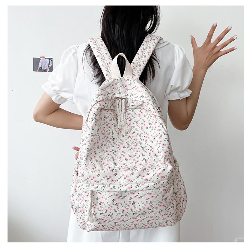 Schultasche weibliche kleine frische literarische Allgleiches Freizeit Blumenmädchen Student Rucksack_voghion.com