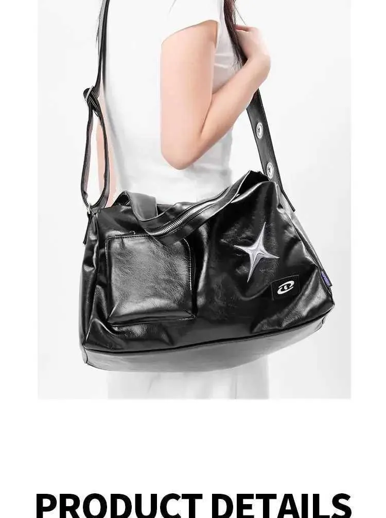 Sier Y2k S For Women Aesthetic Designer Large Capacity Shoulder Bag Commuter Pu Leather Shopper Handba241211_voghion.com