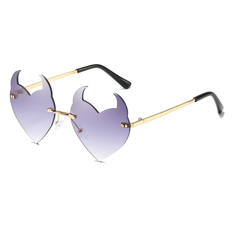 Óculos de sol irregulares sem aro para mulher estilo moda_voghion.com