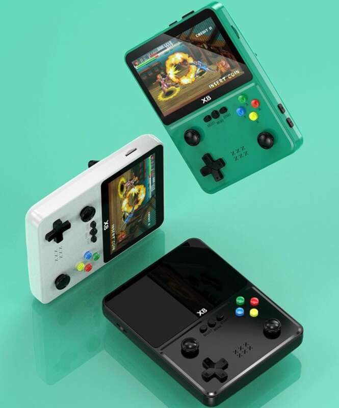 New 2024 Handheld Joystick Large Screen Nostalgic Childhood Dual Machine Rechargeable Arcade Premium Game Console_voghion.com