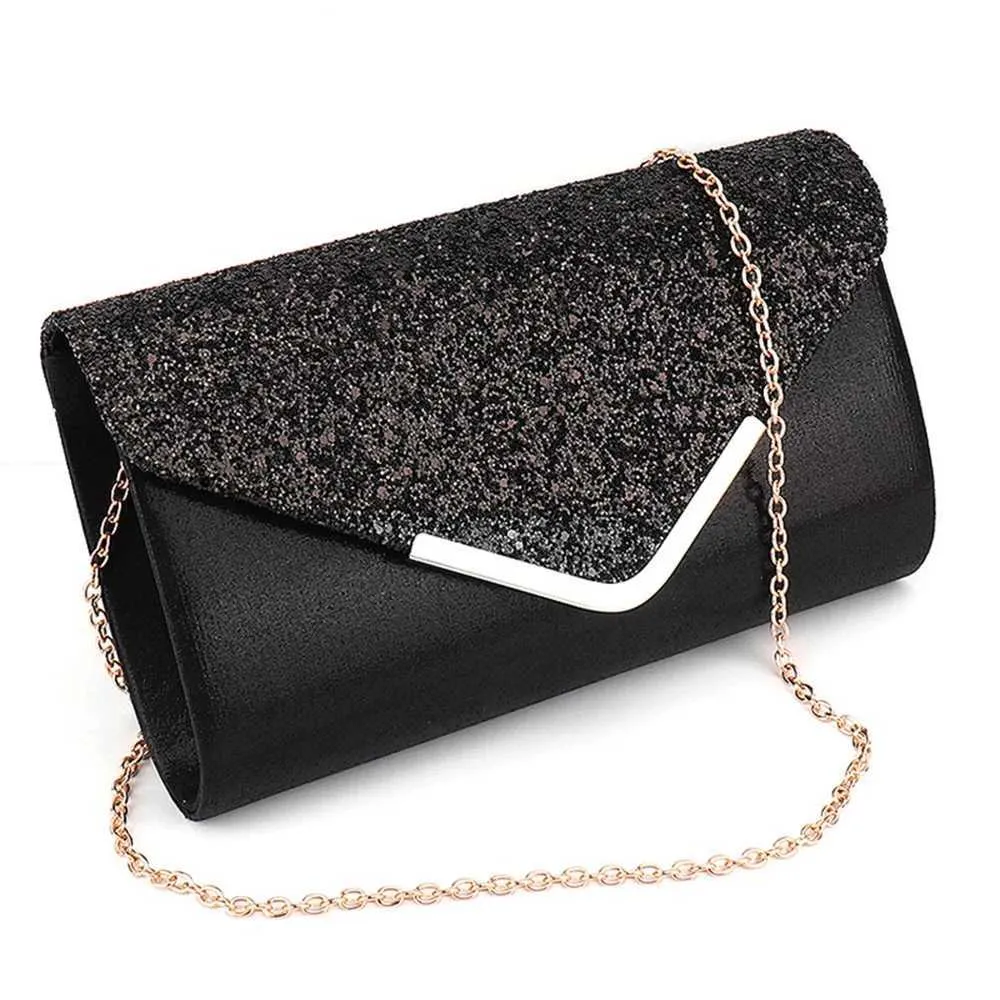 Womens envelope evening chain shoulder bag sparkg banquet ps wallet womens wedding party clutch mini handbag Y241019_voghion.com