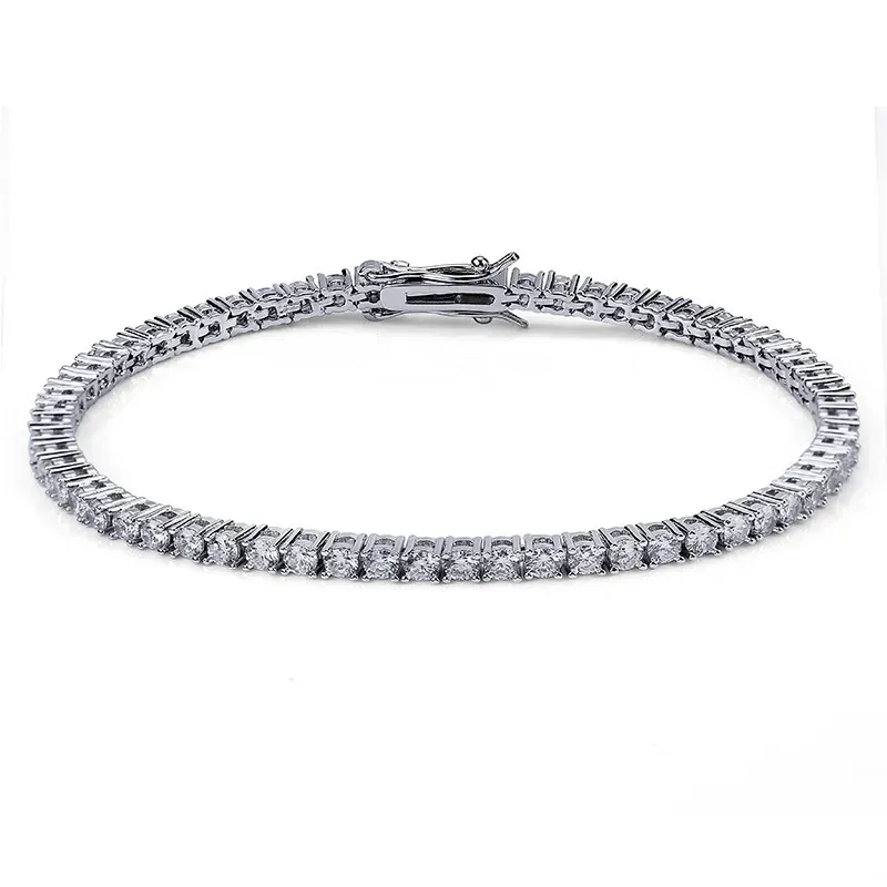 Fashion Designer Tennis Bracelets Moissanite Jewelry Men Rise Gold Sier Tenis Bracelet Iced Out Chain Fashion Jewelrys_voghion.com