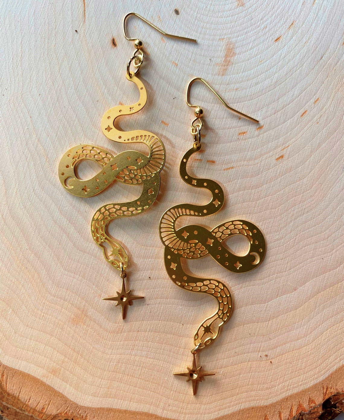 Gioielli e accessori Orecchini a forma di serpente in oro e argento, stile bohémien_voghion.com