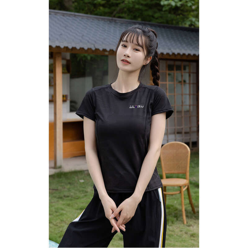 Quick T-shirt For Women In Summer, Short Sleeved Running, Stretch Hiking, Fitness, Loose Fitting Mountaineering Clothes,_voghion.com