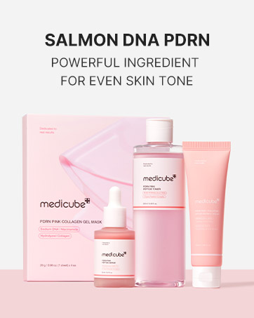 ser cu peptide roz PDRN medicube, ser strălucitor roz, peptidă, niacinamidă, hidratare și hidratare și fermitate, nuanță neuniformă a pielii_voghion.com