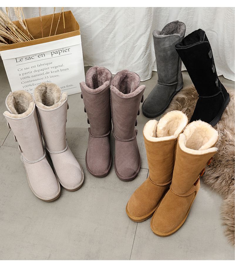 Ψηλό μπλουζάκι για γυναίκες 2023 Χειμώνας αντιολισθητικό χοντρό ζεστό μακριά βαμβακερά παπούτσια χιονιού με τρεις πόρπες_voghion.com