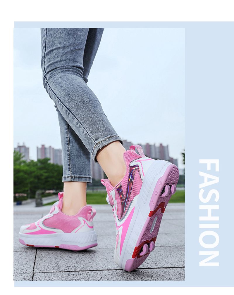 Mother&Kids Four-wheeled children's Boy student roller skates invisible shrinkage deformation_voghion.com
