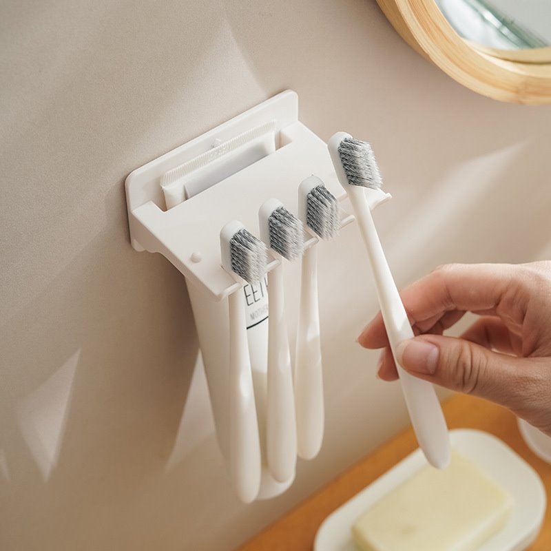 Porte-brosse à dents multifonctionnel, support de rangement mural, support de brosse à dents domestique, support de dentifrice, support de lavage de salle de bain