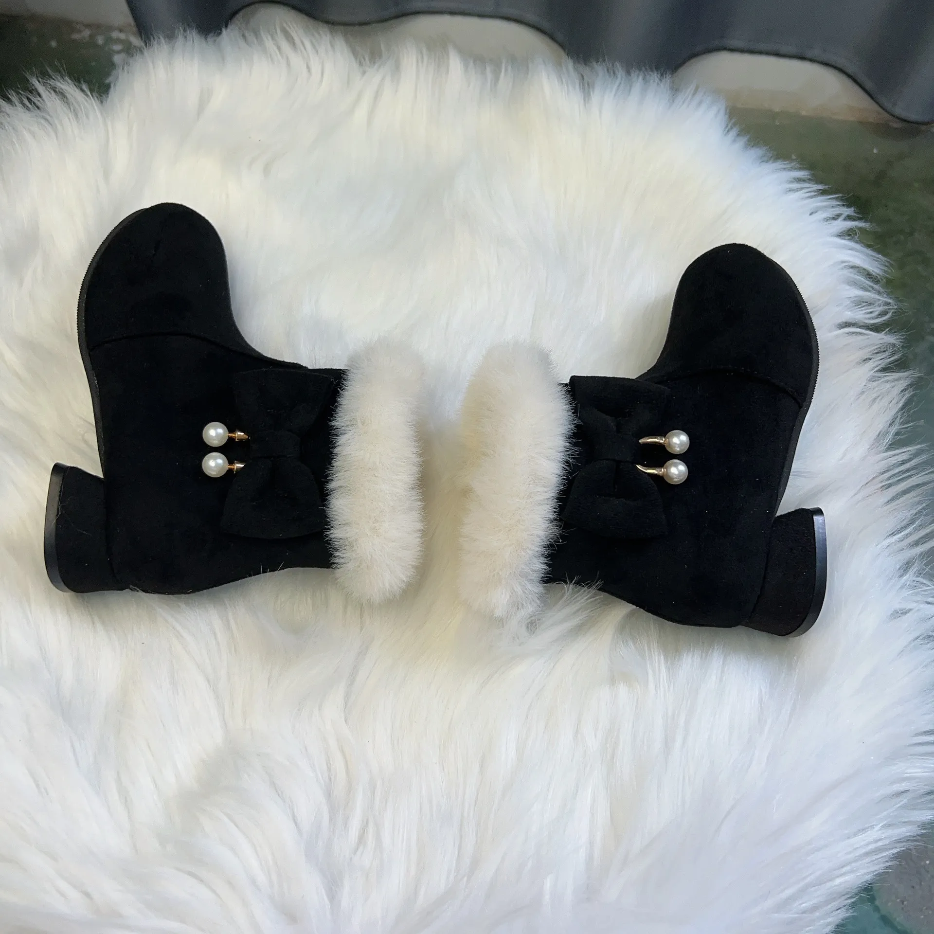Kinder halten warme Prinzessin Baumwollschuhe Cutefeet für Mädchen Kinder Plus Veet Plüsch Schneestiefel Winterschuh für Mädchen_voghion.com