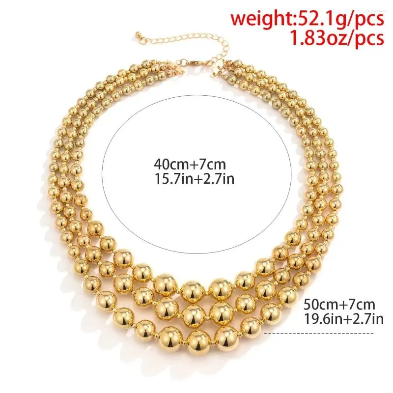 Cadenas exageradas de acrílico CCB, collar de cadena de cuentas de bola grande para mujer, gargantilla gótica multicapa de tendencia 2024_voghion.com