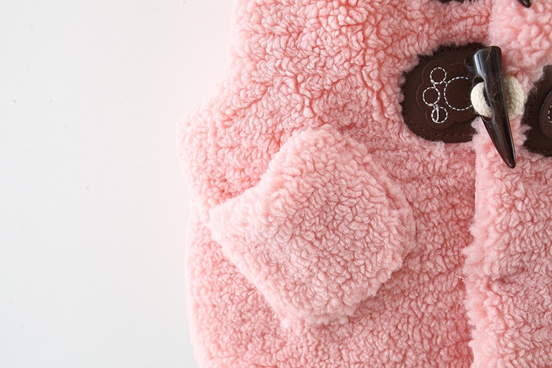 Gilet invernale per bambina, orsetto, gilet in peluche spesso, caldo cappotto per bambini_voghion.com