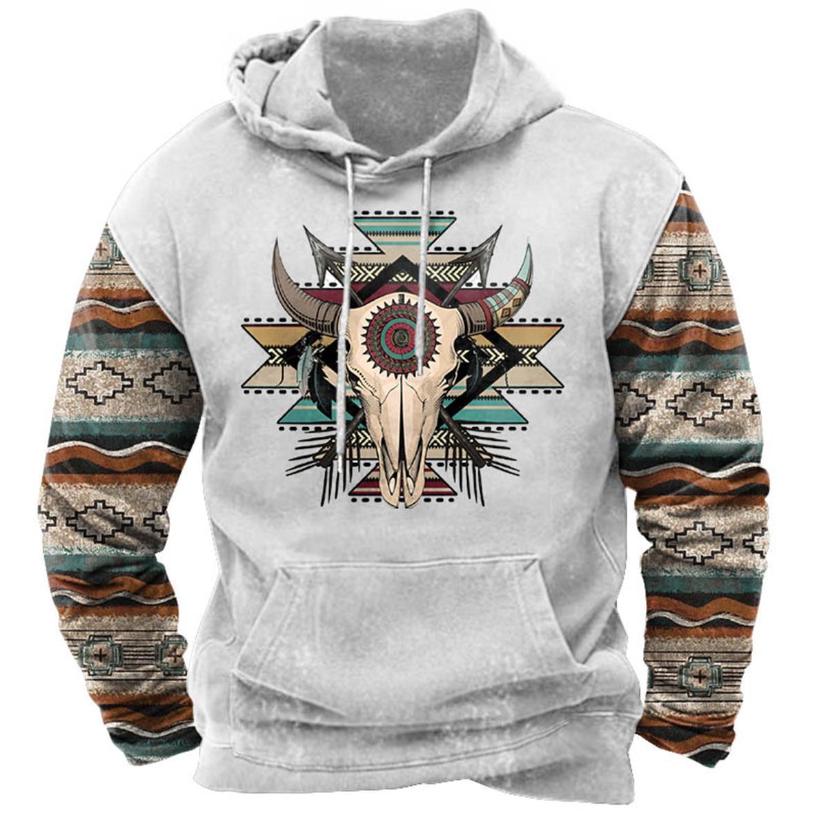 Felpa con cappuccio stampata da uomo in 3D con coulisse e tasca_voghion.com