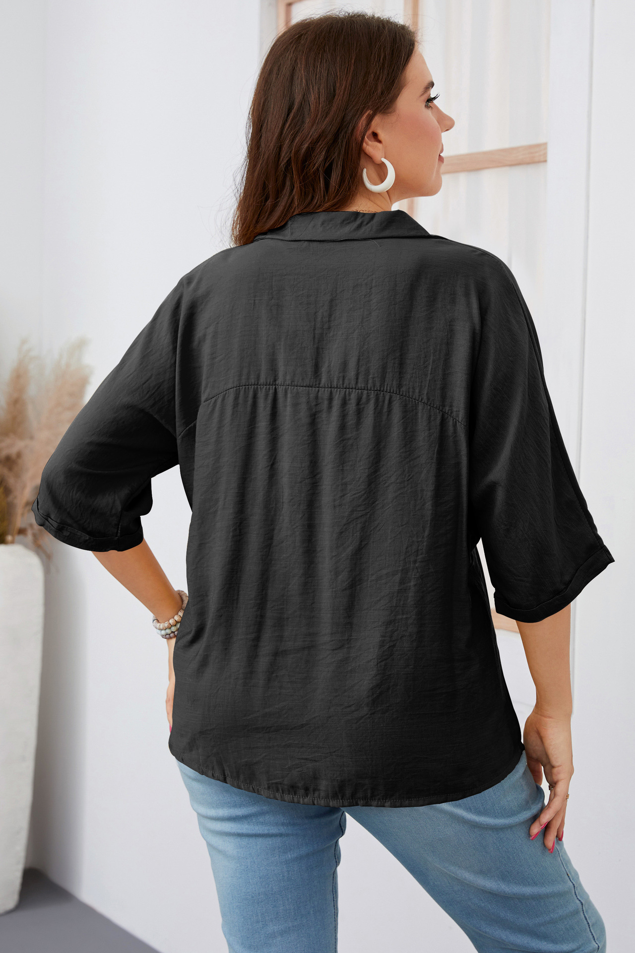 Women's Loose Large Size Short Sleeve Shirt Fat Girl Large Size Women's Clothing_voghion.com