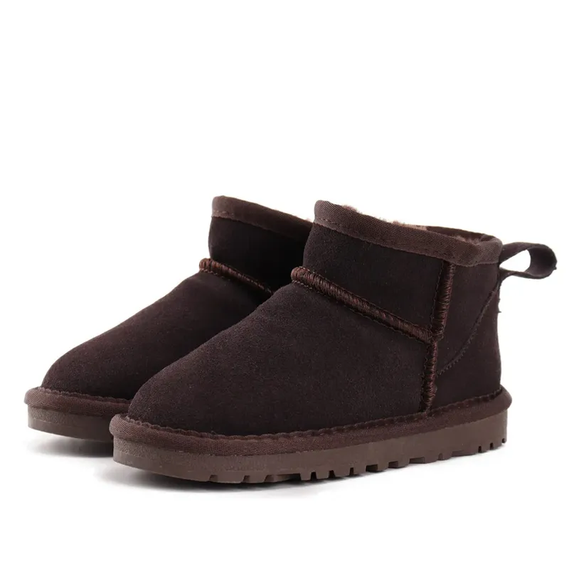 U GG kids boots 2023 Brand Children Girls Kids Shoes wedges Snow Winter Warm Toddler Boys Genuine Leather Youth Toddlers_voghion.com