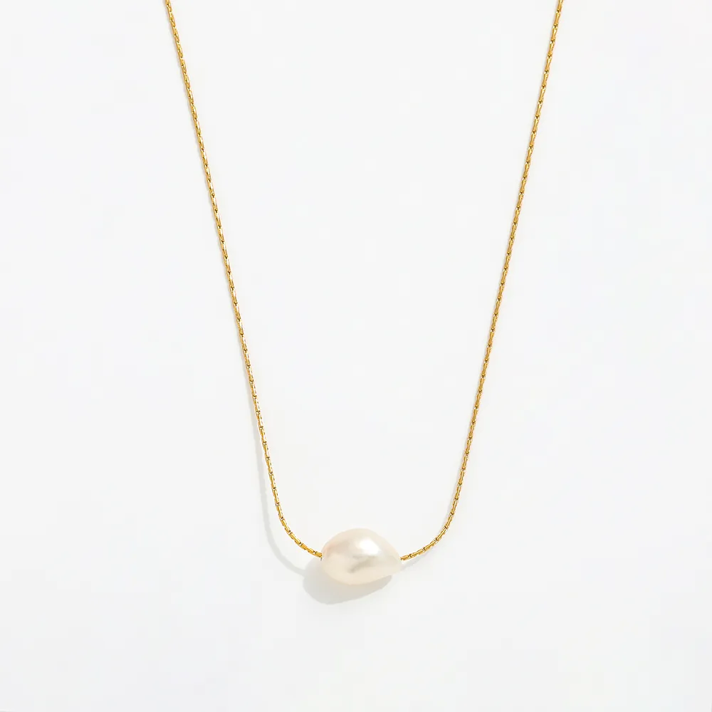 Chains Joolim Jewelry Wholesale No Fade Fashion Irregular Natural Freshwater Baroque Pearl Pendant Stainless Steel_voghion.com