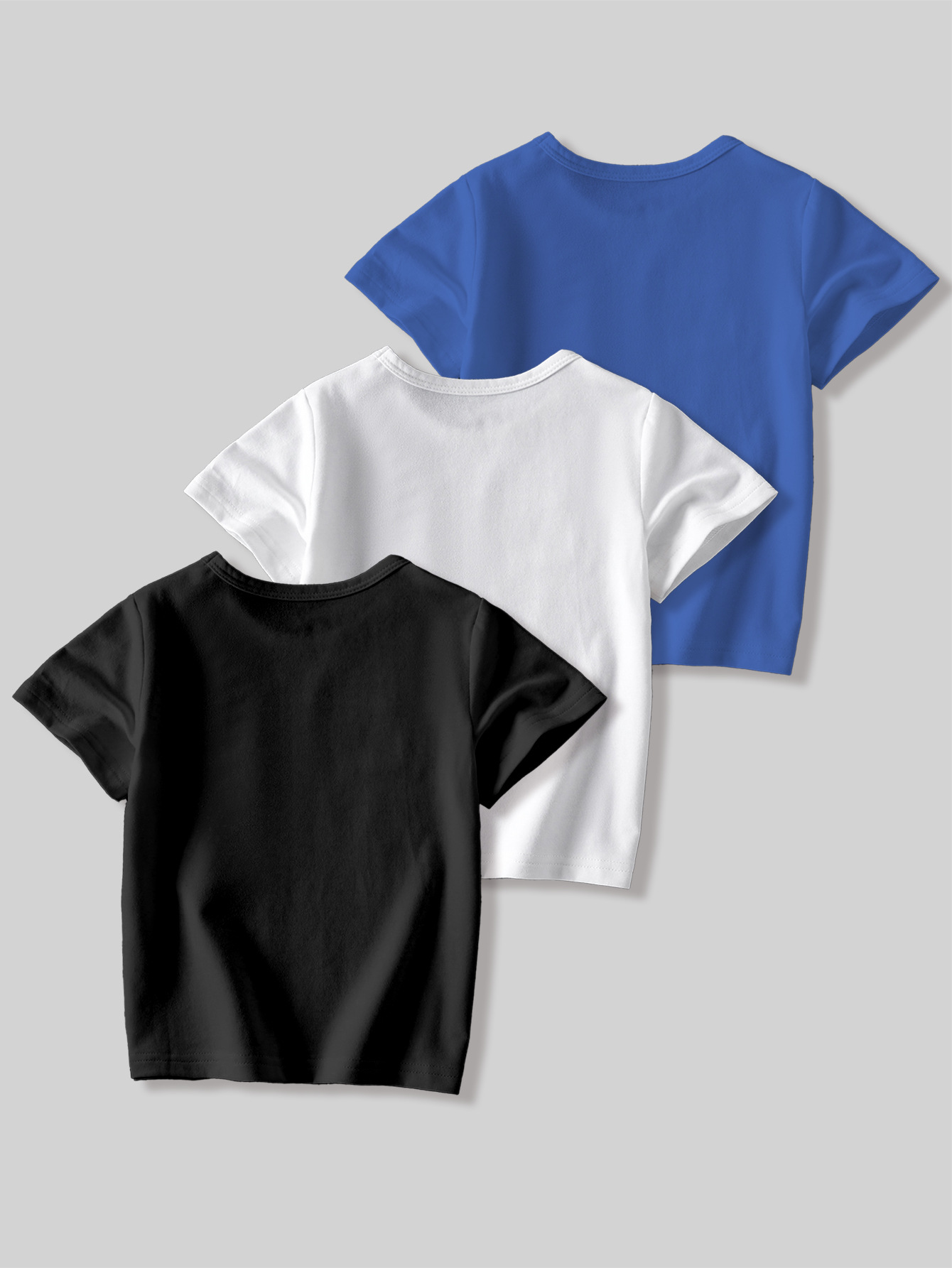 Mother & Kids Children's T-shirt 2024 summer cartoon smiley face printed short-sleeved casual tops boys three-piece children's clothing trend_voghion.com