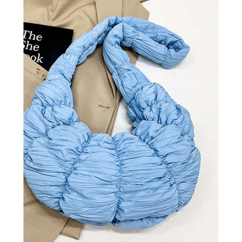 Borsa a tracolla plissettata da donna, elegante borsa a spalla_voghion.com