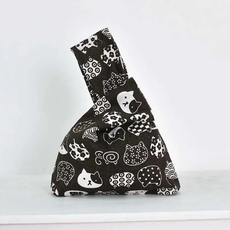 Borsa da polso Kai in stile giapponese con nodo da bar da donna, portafoglio caldo per monete e borsa per feste con cellulare Y241106_voghion.com