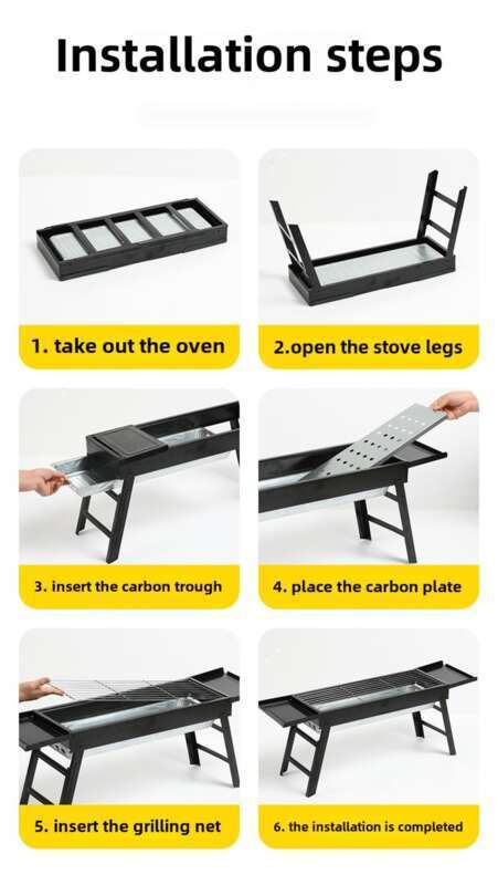 91% Positive Review Rate: Foldable Large And Medium-sized Pull-out Portable Outdoor Barbecue Grill, Carbon Grill For_voghion.com