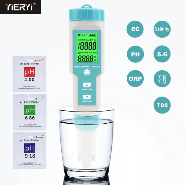 Water Quality Tester 7 In 1 Ph Tds Ec Orp Salinity Sg Temp Meter_voghion.com