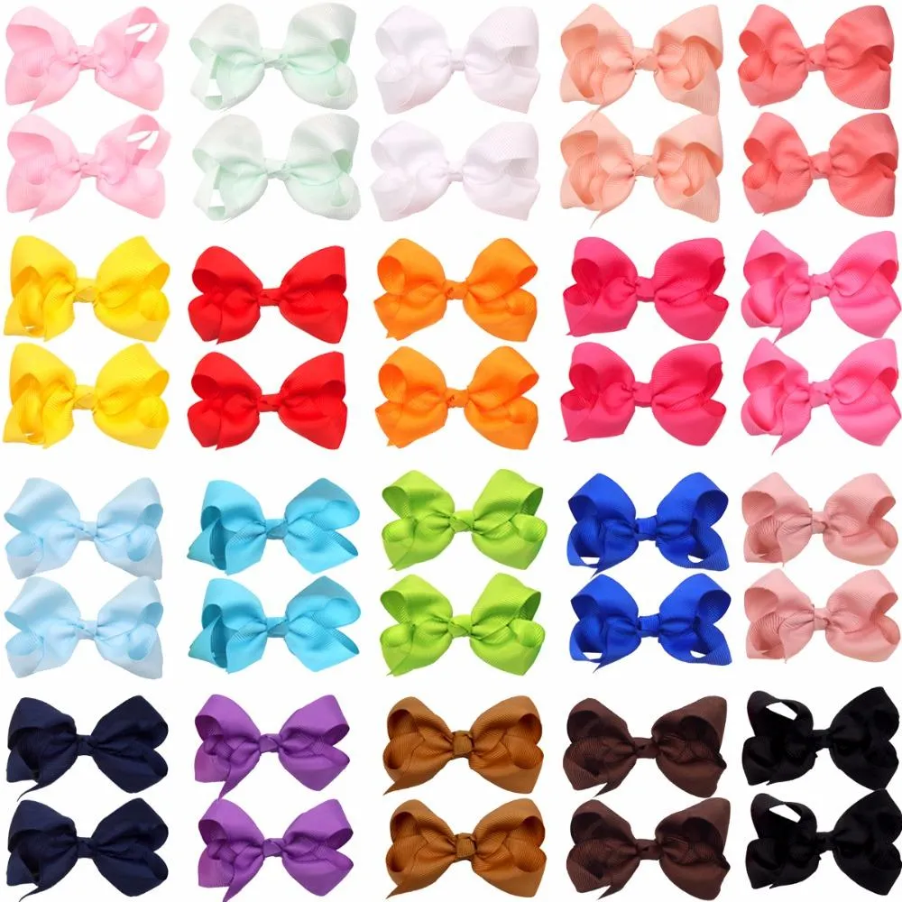 40 stücke 3 Zoll Baby Mädchen Feste Band Bögen Krokodilklemmen für Kleinkinder Kinder Kinder Mode Haar-accessoires Freier Tropfen-verschiffen_voghion.com