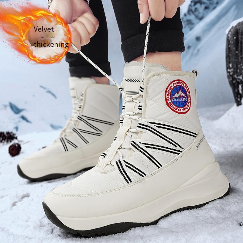 Men's Winter Snow Boots With Thick Sole - Fleece Lined Anti-Slip High-Top Warm Shoes For Cold Weather​