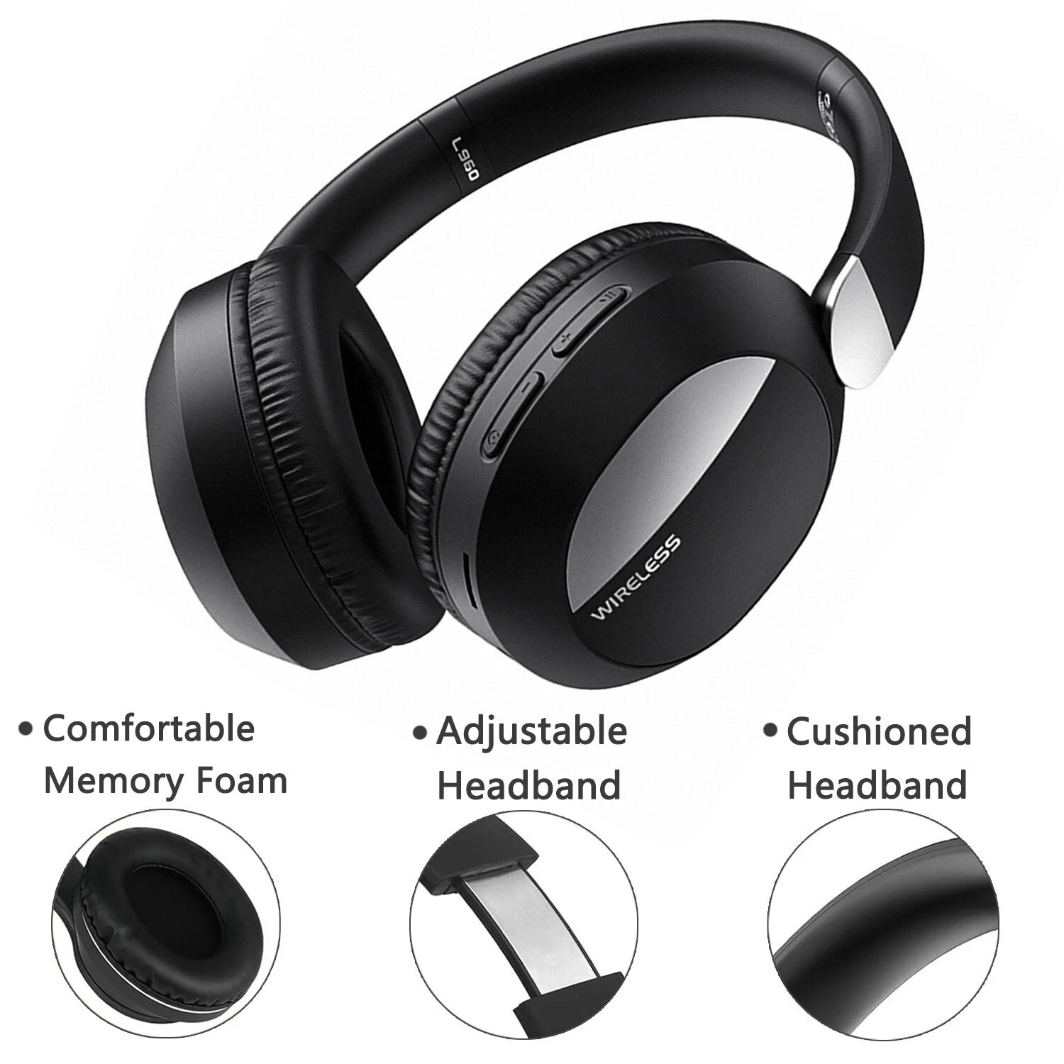 Wireless Bluetooth 5.3 Headphones Foldable Stereo Earphones Headset Mic Over-Ear_voghion.com