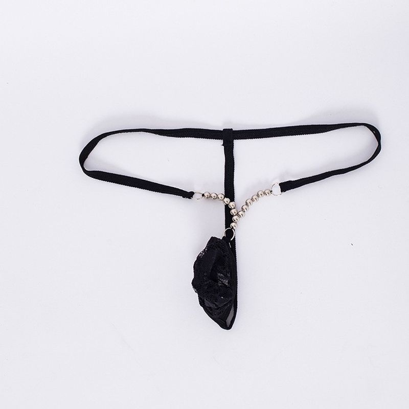 Men's Clothing underwear, men's thong low waist hollow lace see through pouch sexy underwear_voghion.com
